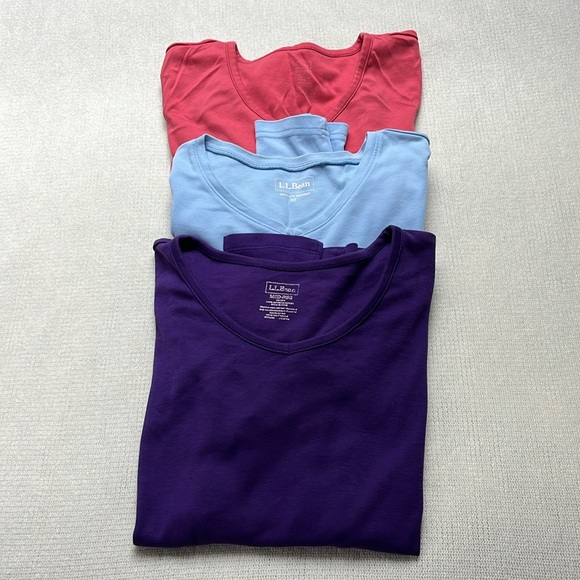 L.L. Bean Long Sleeve V- Neck Tees. Set of 3. Size M - Picture 4 of 8